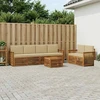 Lauko sofos komplektas su pagalve 7 pcs Natūralus ir bežinis