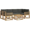 Lauko sofos komplektas su pagalve 7 pcs Balta ir antracito