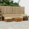 Lauko sofos komplektas su pagalve 7 pcs Natūralus ir bežinis