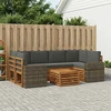 Lauko sofos komplektas su pagalve 7 pcs Natūralus ir antracitas