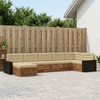 Lauko sofos komplektas su pagalve 7 pcs Natūralus ir bežinis