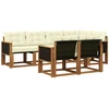 Lauko sofos komplektas su pagalve 7 pcs Natūralus ir grietinėlė