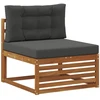 Lauko sofos komplektas su pagalve 7 pcs Natūralus ir antracitas