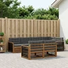 Lauko sofos komplektas su pagalve 7 pcs Natūralus ir antracitas