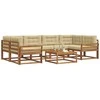 Lauko sofos komplektas su pagalve 7 pcs Natūralus ir bežinis