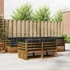 Lauko sofos komplektas su pagalve 7 pcs Natūralus ir antracitas