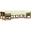 Lauko sofos komplektas su pagalve 7 pcs Natūralus ir grietinėlė