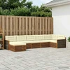 Lauko sofos komplektas 7 vnt. Natūralus ir grietinėlė