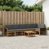 Lauko sofos komplektas 7 vnt. 6 vietos Natūralus ir antracitas