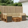 Lauko sofos komplektas su pagalve 7 pcs Natūralus ir bežinis