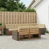 Lauko sofos komplektas su pagalve 7 pcs Natūralus ir bežinis