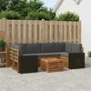 Lauko sofos komplektas su pagalve 7 pcs Natūralus ir antracitas
