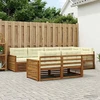 Lauko sofos komplektas su pagalve 7 pcs Natūralus ir grietinėlė