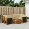 Lauko sofos komplektas su pagalve 7 pcs Natūralus ir bežinis