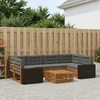 Lauko sofos komplektas su pagalve 7 pcs Natūralus ir antracitas