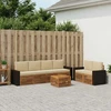Lauko sofos komplektas su pagalve 7 pcs Natūralus ir bežinis