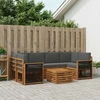 Lauko sofos komplektas su pagalve 7 pcs Natūralus ir antracitas