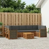 Lauko sofos komplektas su pagalve 8 pcs Natūralus ir antracitas