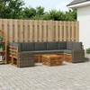 Lauko sofos komplektas su pagalve 8 pcs Natūralus ir antracitas