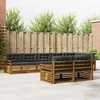 Lauko sofos komplektas su pagalve 8 pcs Natūralus ir antracitas