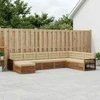 Lauko sofos komplektas su pagalve 8 pcs Natūralus ir bežinis