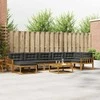 Lauko sofos komplektas su pagalve 8 pcs Natūralus ir antracitas