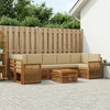 Lauko sofos komplektas su pagalve 8 pcs Natūralus ir bežinis