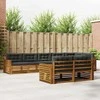 Lauko sofos komplektas su pagalve 8 pcs Natūralus ir antracitas