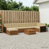 Lauko sofos komplektas su pagalve 8 pcs Natūralus ir bežinis