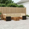 Lauko sofos komplektas su pagalve 8 pcs Natūralus ir bežinis