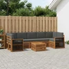 Lauko sofos komplektas su pagalve 8 pcs Natūralus ir antracitas
