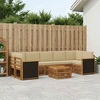 Lauko sofos komplektas su pagalve 8 pcs Natūralus ir bežinis