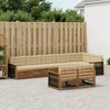 Lauko sofos komplektas su pagalve 8 pcs Natūralus ir bežinis