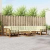 Lauko baldų komplektas Lauko sofos komplektas su pagalve 8 pcs Natūralus ir grietinėlė