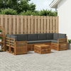 Lauko sofos komplektas su pagalve 8 pcs Natūralus ir antracitas