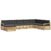 Lauko sofos komplektas su pagalve 8 pcs Balta ir antracito