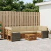Lauko sofos komplektas su pagalve 8 pcs Natūralus ir bežinis