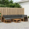 Lauko sofos komplektas 8 vnt. 7 vietos Natūralus ir antracitas