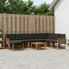 Lauko sofos komplektas 9 vnt. Natūrali ir juoda