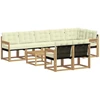 Lauko sofos komplektas su pagalve 9 pcs Balta ir kreminė
