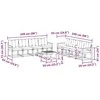 Lauko sofos komplektas 9 vnt. Balta ir šviesiai pilka