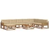 Lauko sofos komplektas su pagalve 9 pcs Natūralus ir bežinis