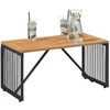 Lauko stalas Juoda ir Ruda 80 x 40 x 40 cm poliratanas