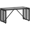 Lauko stalas Juodas 80 x 40 x 40 cm PE Rattan ir Stiklas