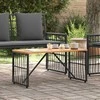 Lauko stalas Juodas 80 x 40 x 40 cm Plienas ir poli ratanas