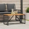 Lauko stalas Juodas 80 x 40 x 40 cm Plienas ir poli ratanas