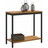 Lauko stalas su saugykla Natūrali ir juoda 80 x 35 x 75 cm