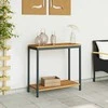 Lauko stalas su saugykla Natūrali ir juoda 80 x 35 x 75 cm