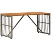 Lauko stalas Pilka 80 x 40 x 40 cm Plienas ir poli ratanas