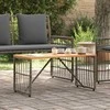 Lauko stalas Pilka 80 x 40 x 40 cm Plienas ir poli ratanas